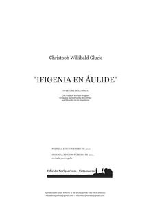 Partition complète, Iphigénie en Aulide, Tragédie opéra en trois actes