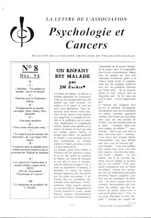 08 Lettre Association Psychologie et Cancers Déc. 1994