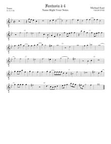 Partition ténor viole de gambe, octave aigu clef, madrigaux, East, Michael