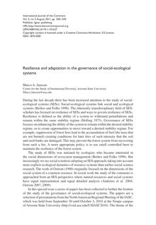 Resilience and adaptation in the governance of social-ecological systems
