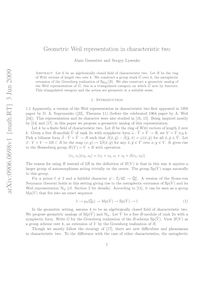 Geometric Weil representation in characteristic two