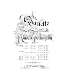 Partition viole de gambe, corde quatuor No.6, Op.43, E♭ major, Volkmann, Robert