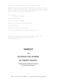 Which? - or, Between Two Women