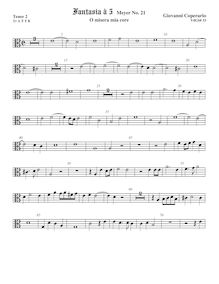 Partition ténor viole de gambe 3, alto clef, Fantasia pour 5 violes de gambe, RC 56