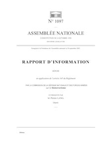 Rapport d'information déposé en application de l'article 145 du règlement par la Commission de la défense nationale et des forces armées sur le bioterrorisme