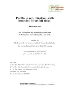 Portfolio optimization with bounded shortfall risks [Elektronische Ressource] / von Abdelali Gabih