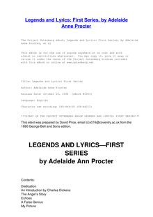 Legends and Lyrics - Part 1
