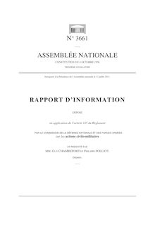 Rapport d information déposé (...) par la commission de la défense et des forces armées sur les actions civilo-militaires