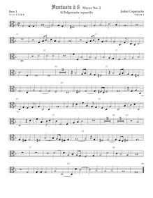 Partition viole de basse 1, alto clef, Fantasia pour 6 violes de gambe, RC 75