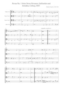 Partition complète (C-clefs), Newe Pavanen, Galliarden und Intraden