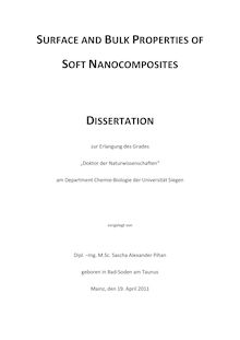 Surface and bulk properties of soft nanocomposites [Elektronische Ressource] / Sascha Alexander Pihan