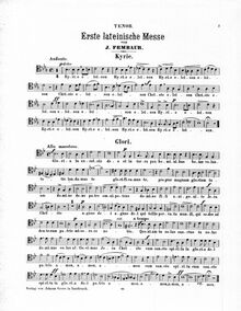 Partition ténor , partie, Lateinische Messe No.1 en E-flat Major