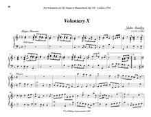 Partition Voluntary X (F major), Bénévoles, Stanley, John
