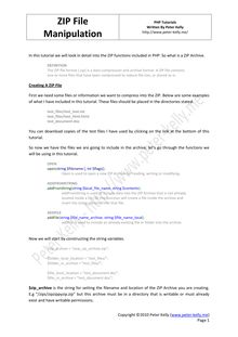 PHP Tutorial - ZIP File Manipulation