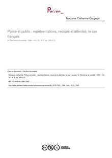 Police et public : représentations, recours et attentes; le cas français - article ; n°3 ; vol.18, pg 245-273