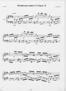 Partition , Allegretto, Piano Sonata No.2, Plante, Cyril