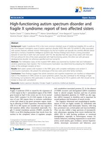 High-functioning autism spectrum disorder and fragile X syndrome: report of two affected sisters