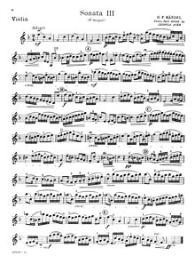 Partition Sonata No.3 en F Major, violon, sonates pour an Accompanied Solo Instrument