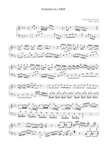 Partition complète, Fantasia, C minor, Bach, Johann Sebastian