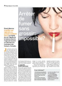 PMU - revue de presse -  migrosmagazine arrêter de fumer sans ...