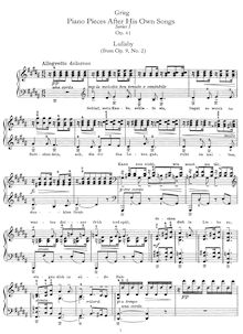 Partition complète of all pièces, Piano Transcriptions of chansons Op.41