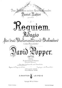 Partition de piano, Requiem, Op.66, Requiem Adagio für 3 Violoncelli und Orchestra (oder Pianoforte), Op.66