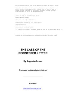The Case of the Registered Letter