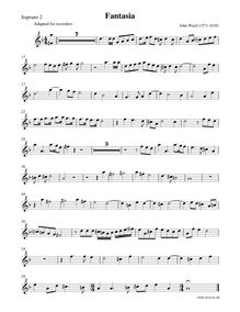 Partition Soprano 2 enregistrement , Fantasia, D minor, Ward, John