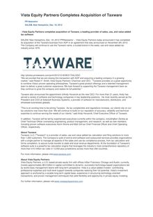 Vista Equity Partners Completes Acquisition of Taxware