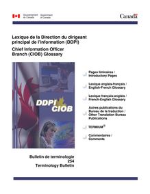 Lexique de la Direction du dirigeant principal de l information (DDPI)