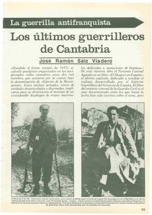La guerrilla antifranquista: Los últimos guerrilleros de Cantabria