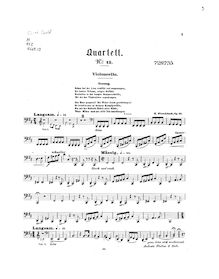 Partition violoncelle, corde quatuor No.13, Op.49, B minor, Hirschbach, Herrmann