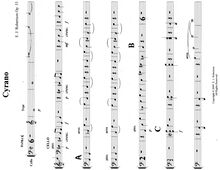 Partition violoncelles, Cyrano, G major, Robertson, Ernest John