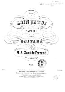 Partition complète, Caprice  Loin de toi , Op.6, A major, Ferranti, Marco Aurelio Zani de
