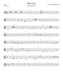 Partition viole de basse 1, alto clef, 3 madrigaux, Palestrina, Giovanni Pierluigi da