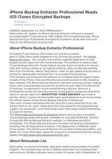 iPhone Backup Extractor Professional Reads iOS iTunes Encrypted Backups