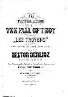 Partition complète, Les Troyens, The Trojans, Berlioz, Hector