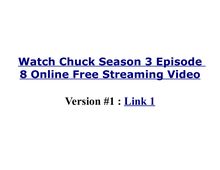 Watch chuck season 3 episode 8 online free streaming video