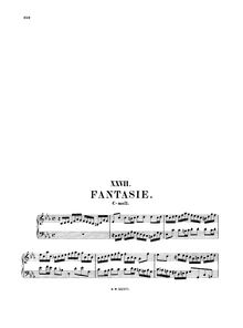 Partition complète, Fantasia, C minor, Bach, Johann Bernhard par Johann Bernhard Bach