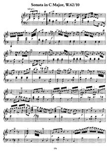 Partition complète, Sonata en C, Wq.62/10, C, Bach, Carl Philipp Emanuel