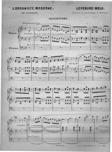 Partition 10e livraison (a), L Organiste Moderne, Lefébure-Wély, Louis James Alfred
