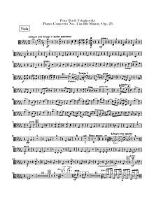 Partition altos, Piano Concerto No.1, Op.23, B♭ minor, Tchaikovsky, Pyotr