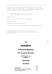The Nursery, March 1878, Vol. XXIII. No. 3 - A Monthly Magazine for Youngest Readers