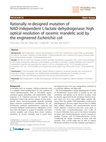 Rationally re-designed mutation of NAD-independent l-lactate dehydrogenase: high optical resolution of racemic mandelic acid by the engineered Escherichia coli