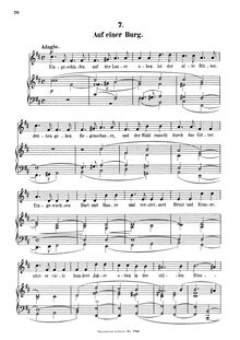 Partition , Auf einer Burg (F♯ minor/B minor), Liederkreis, Schumann, Robert