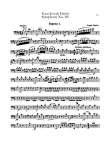 Partition basson 1, 2, Symphony No.86 en D major, Sinfonia No.86