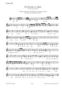 Partition Soprano 2, Gustate et videte à , Doi Canti e Basso, Cima, Giovanni Paolo