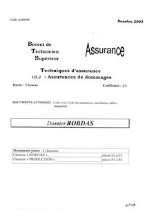 Btsassu 2003 assurance dommages
