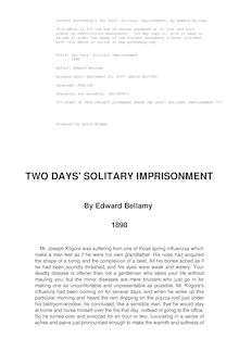 Two Days  Solitary Imprisonment - 1898