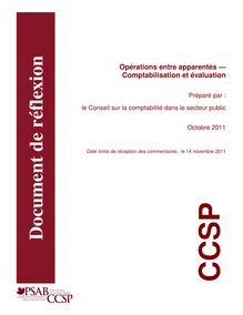 Opérations entre apparentés - Comptabilisation et évaluation